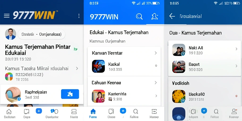 Tampilan antarmuka 9777WIN yang user-friendly dan intuitif.