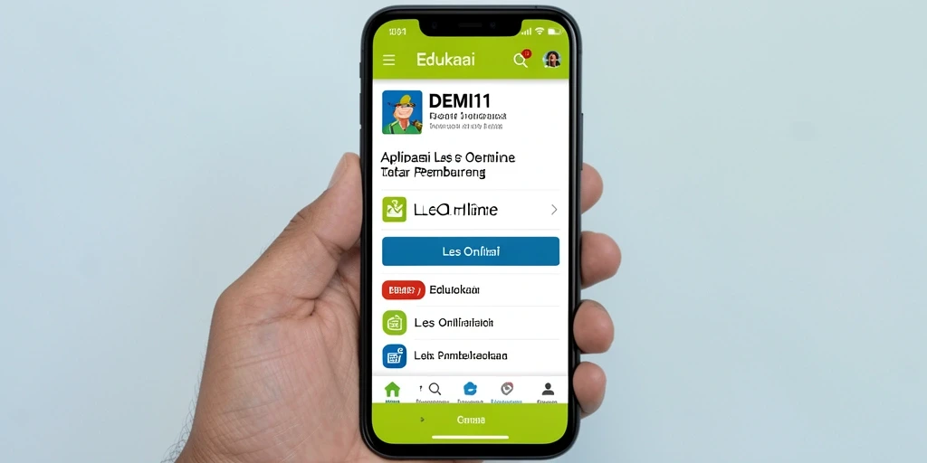 Antarmuka aplikasi Les Online yang interaktif dan user-friendly.