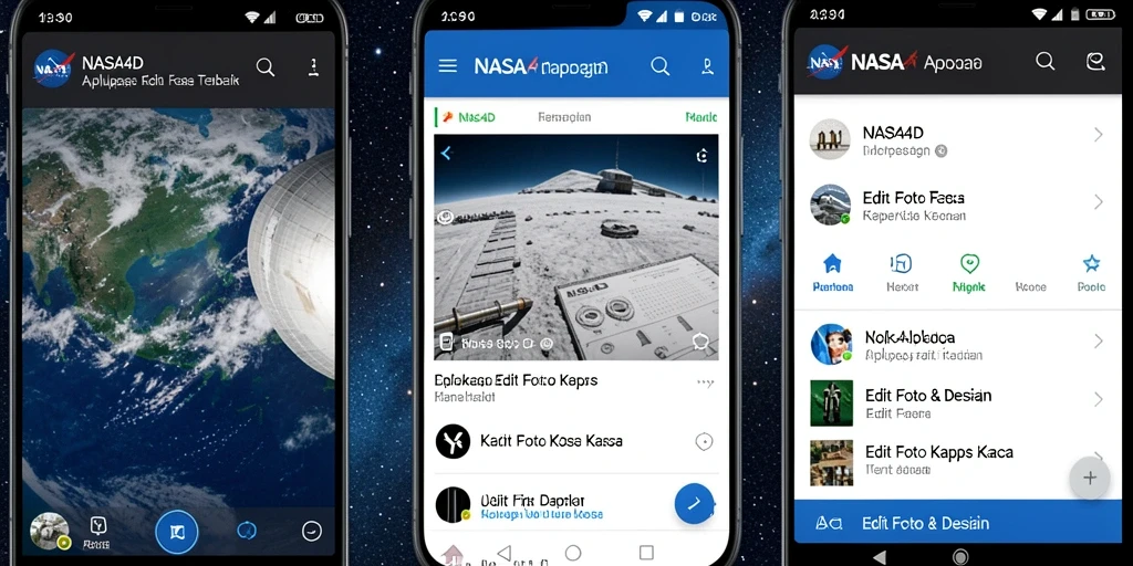 Antarmuka pengguna NASA4D untuk Edit Foto Kertas Kaca yang modern dan intuitif.