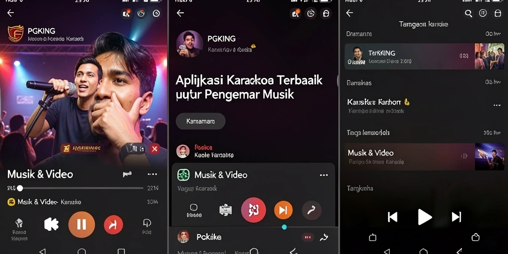Antarmuka PGKING yang memudahkan pengguna untuk bernyanyi.