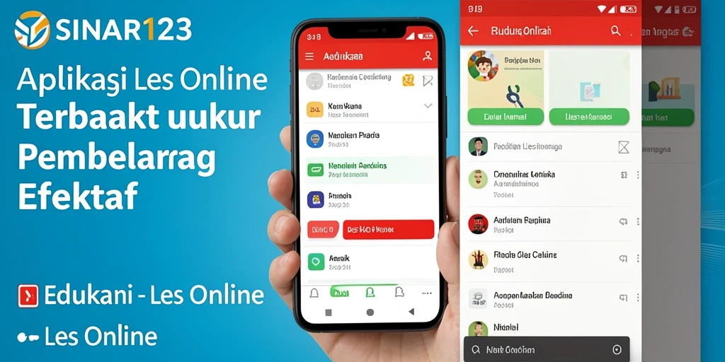 Tampilan antarmuka SINAR123 untuk Les Online yang menarik dan intuitif.