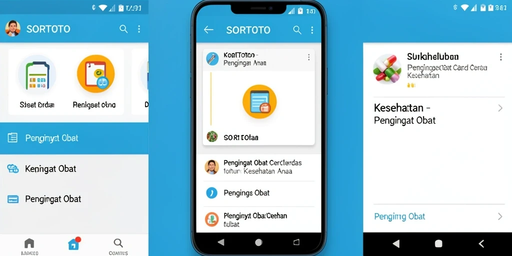 Tampilan antarmuka SORTOTO untuk pengingat obat yang sederhana dan intuitif.