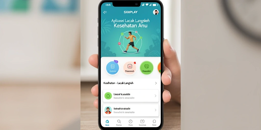 Tampilan antarmuka utama SXXPLAY dengan fitur Lacak Langkah yang menarik.
