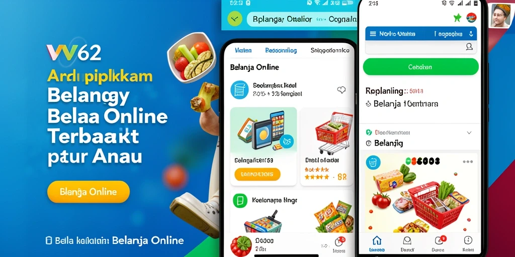 Tampilan antarmuka aplikasi Belanja Online VV62 yang user-friendly.