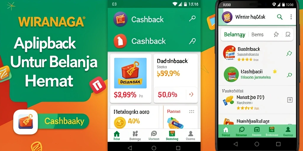 Tampilan antarmuka WIRANAGA dengan fitur cashback yang menarik.