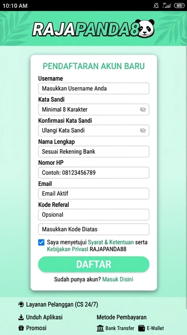 Cara Membuat Akun Baru rajapanda88 dengan Mudah dan Cepat